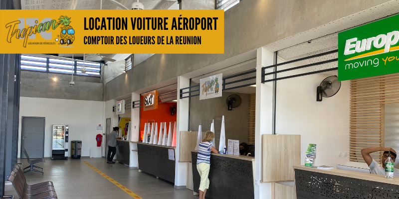 Comptoir des loueurs de location voiture Aéroport, Ile de La Réunion
