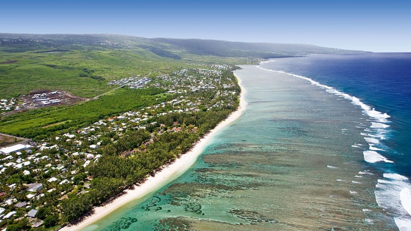 Le littoral de l'Île de La Réunion vue du ciel