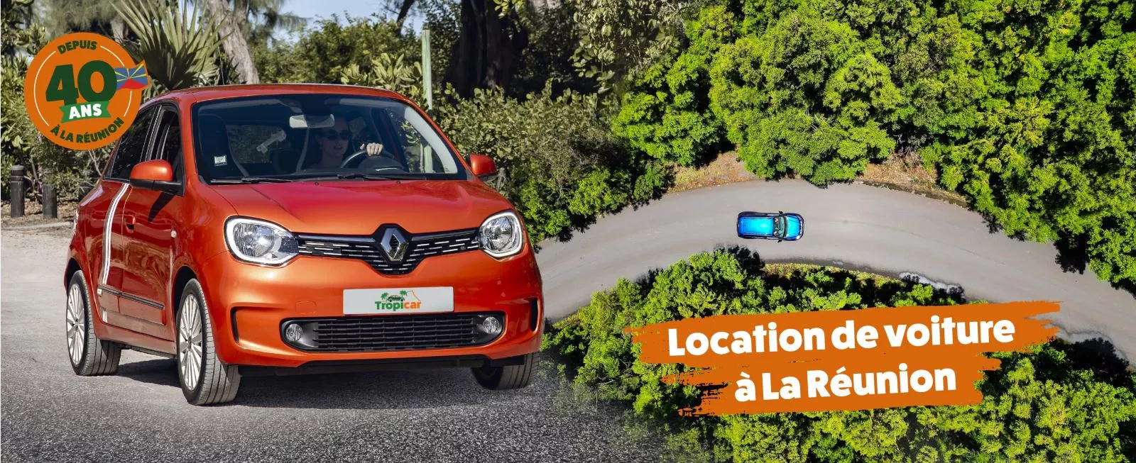 Voiture de location Tropicar à La Réunion, idéale pour explorer l'île